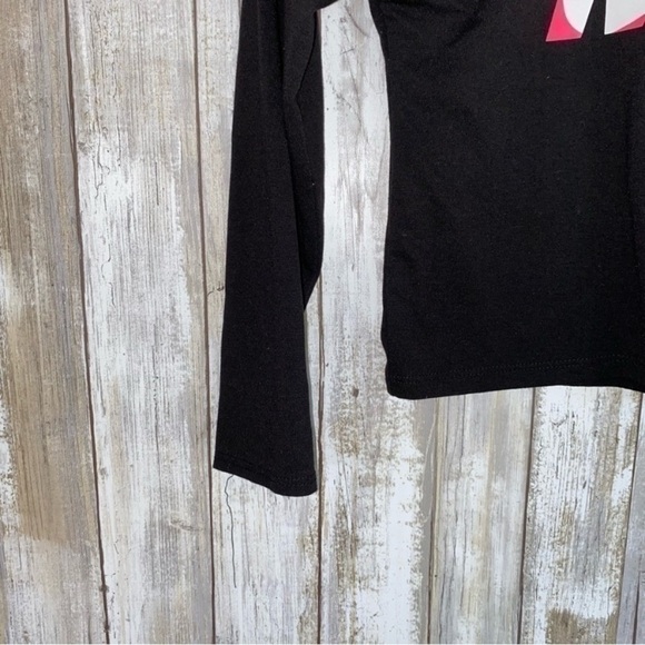 Nike Kids Black & Pink Logo Long Sleeve Tee - Picture 3 of 4